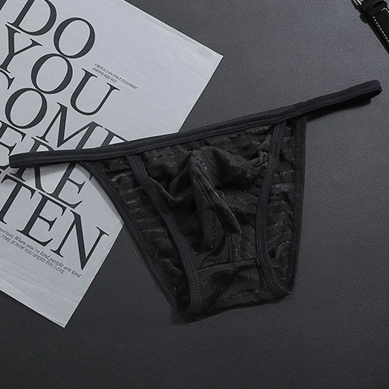 Мужские сексуальные трусы для взрослых дышащее Сетчатое Полосатое эластичное