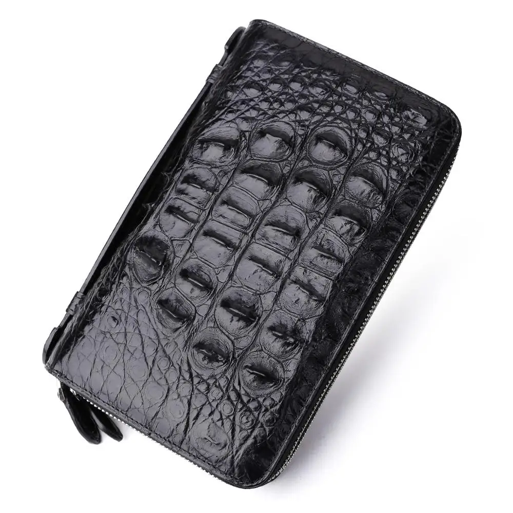 Крокодиловый кошелек-клатч из натуральной кожи мужской длинный кошелек