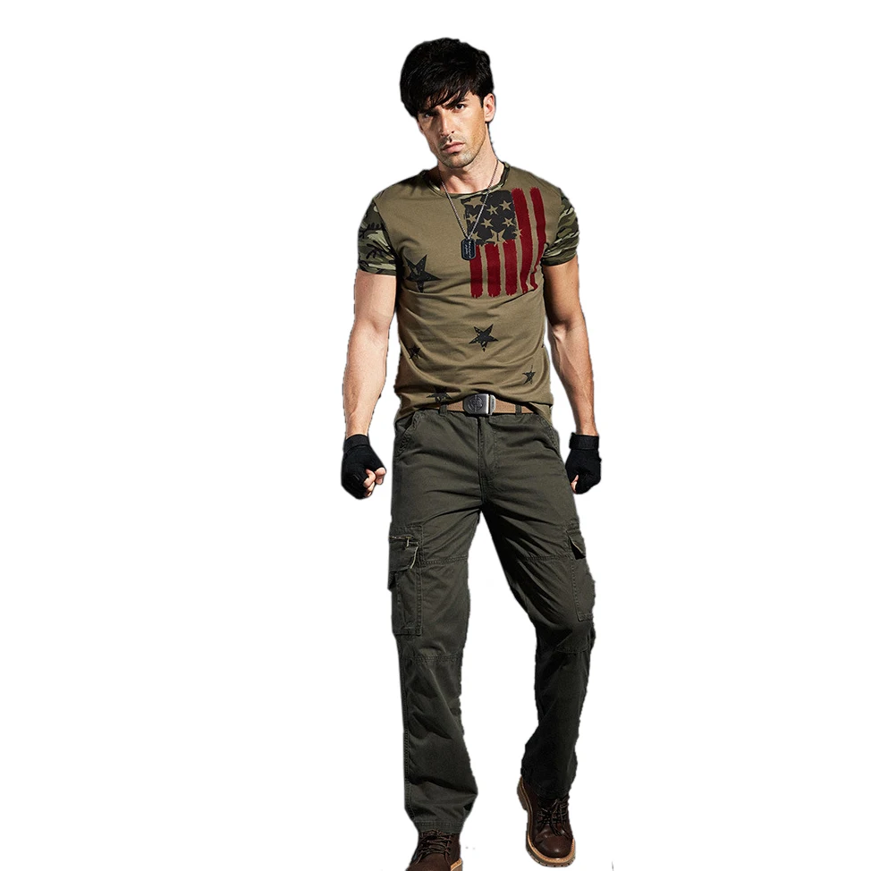 

Men's Cargo Fashion Multi-Pocket Outdoor Slim Casual Pants Youth Trousers