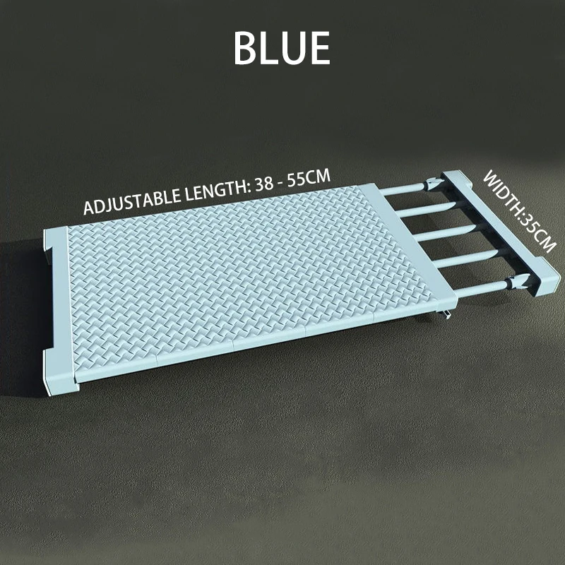 Blue 38-55cm 35cm Регулируемый шкаф, органайзер для хранения, полка настенная, сделай сам, шкаф для хранения, шкаф для хранения, органайзер для ванной комнаты - Цвет: Blue 38-55cm 35cm