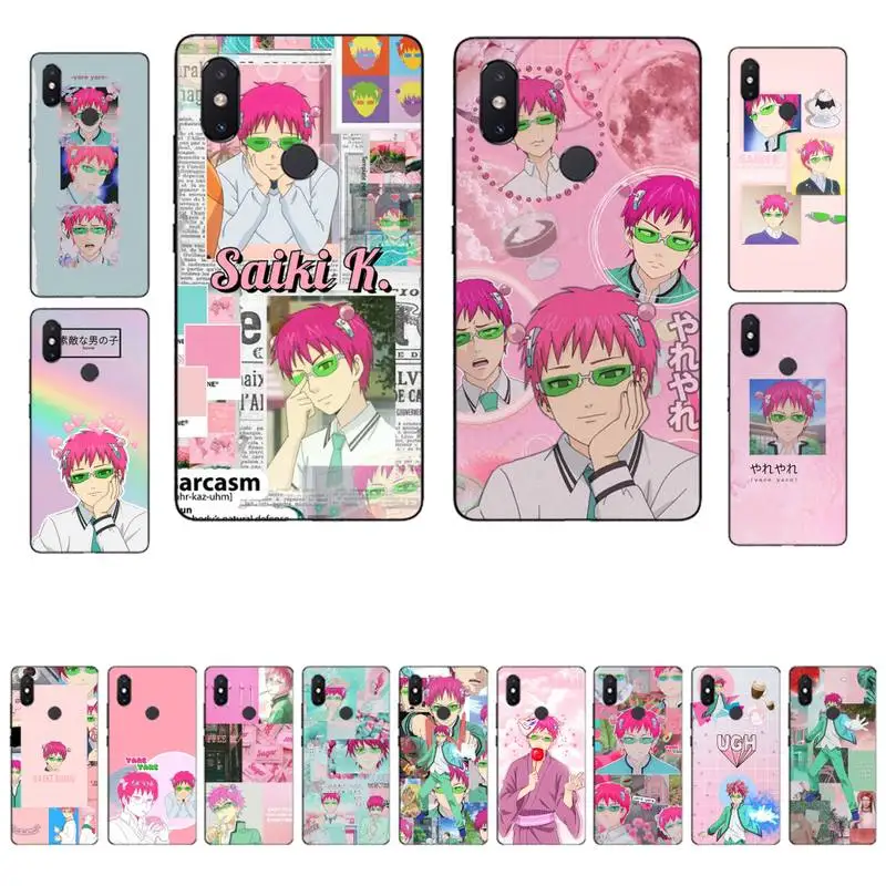 

FHNBLJ Japan Anime The Disastrous Life of Saiki K Phone Case for Xiaomi mi 8 9 10 lite pro 9SE 5 6 X max 2 3 mix2s F1