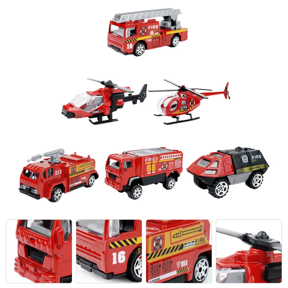 

1 Set/6pcs Simulation Fire Engine Model Educational Fire Car Model Kids