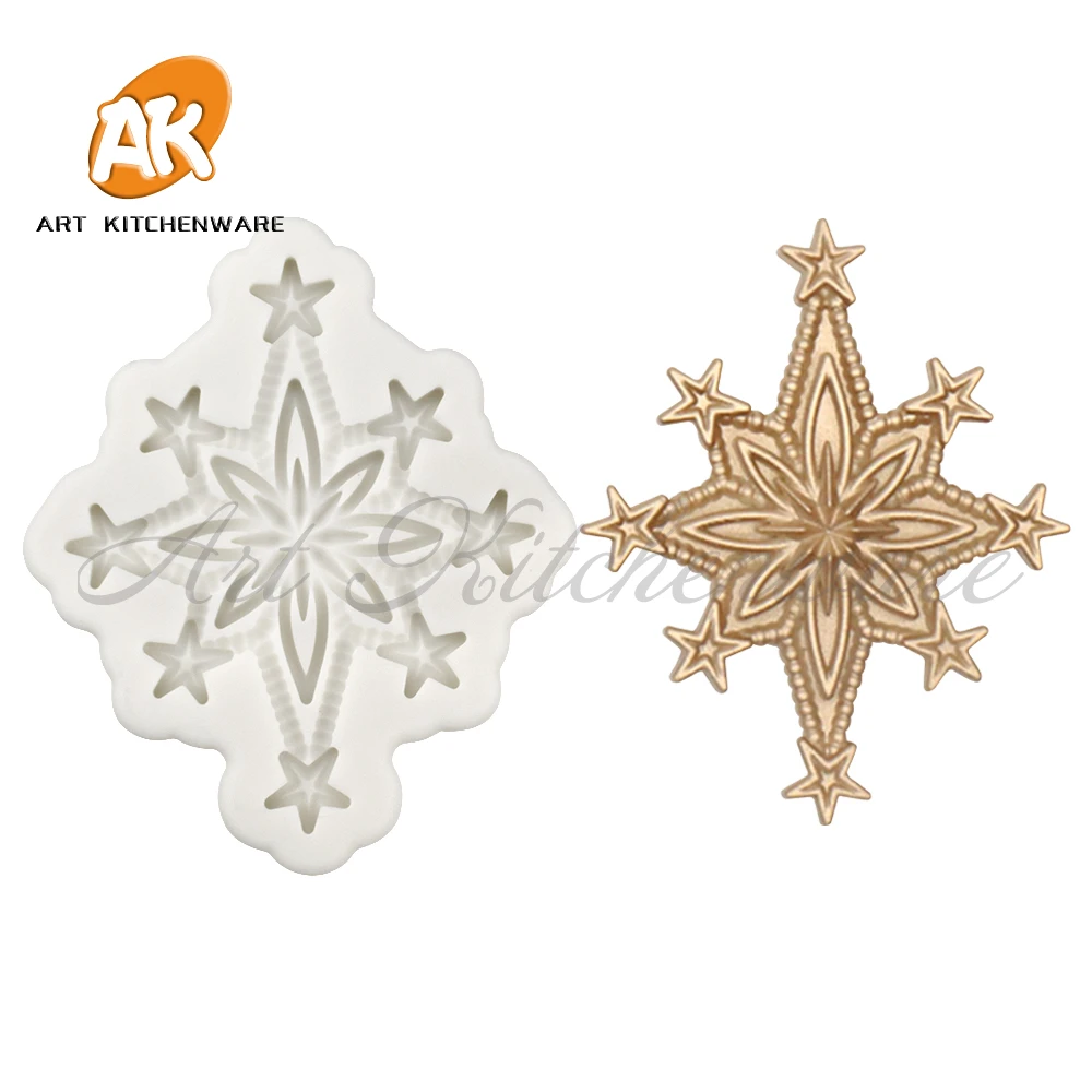 

Fashion Star Design Silicone Mold Fondant Cake Decoration Silicone Mold Hand Made Decorating Leaves Chocolate Candy Kitchenware