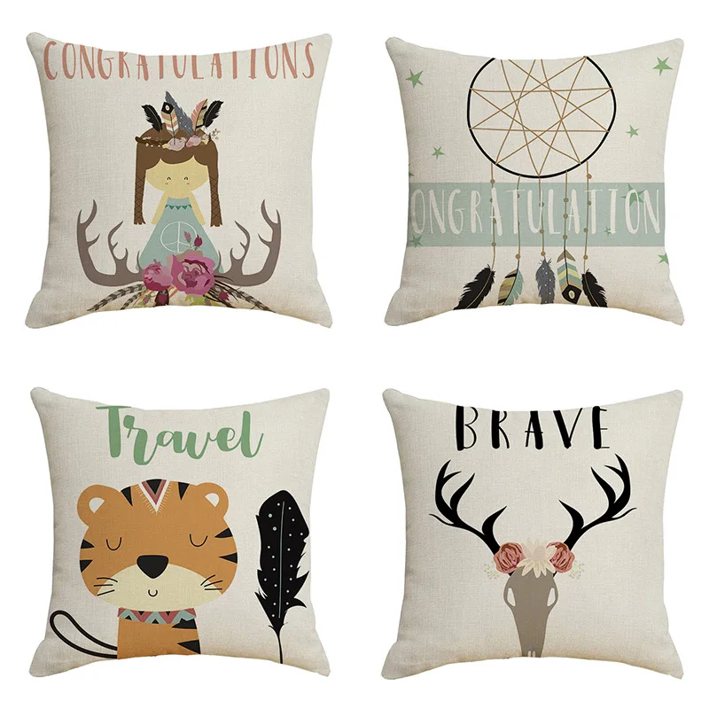 

Украшение дома Чехол для подушки с милыми животными, PrinPillow чехол Гостиная офиса диван автомобиля Подушка Чехол 45x45cm