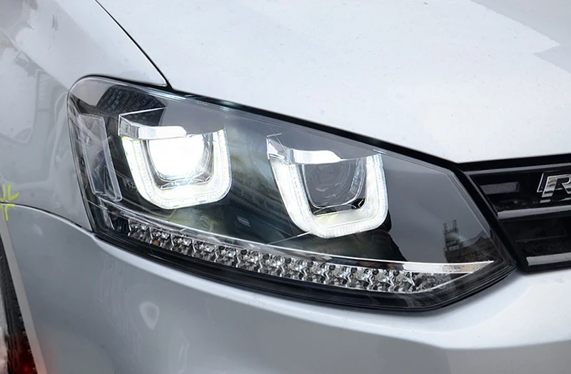 Автомобильная фара для Фольксваген Поло фары 2009- GTI светодиодный фары DRL