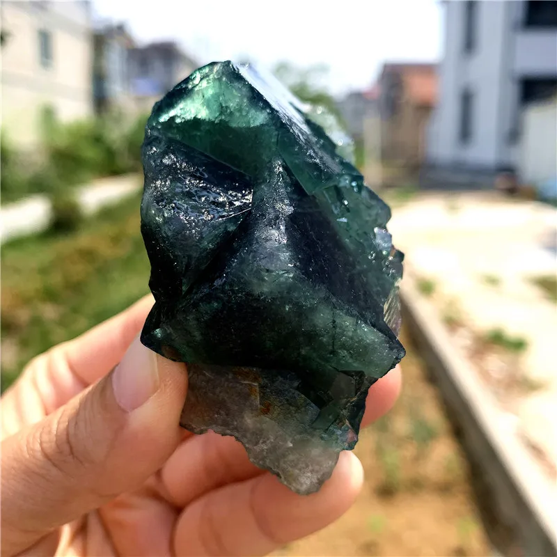 

About 145g energy stone natural green fluorite minerals specimen reiki healing crystals raw gemstones