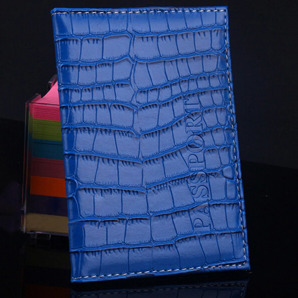 

Solid Dustproof Passport Cover Waterproof Travel Portable PU Leather Protective Case Practical Crocodile Texture ID Card Durable