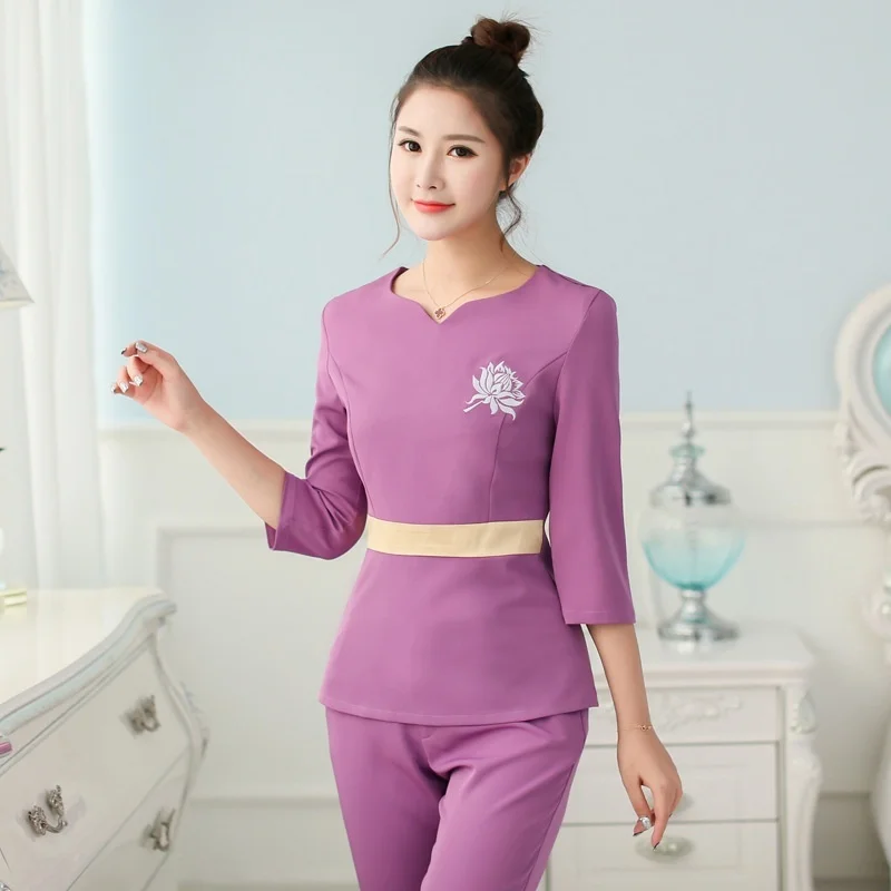 Женская мода скрабы набор красоты салон косметолога Униформа спа туника костюм