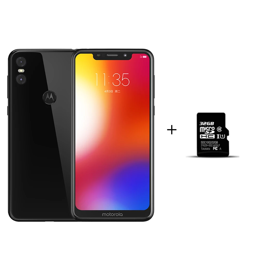 With 32G TF Card Мобильный телефон MOTO P30 Play, 4 Гб ОЗУ, 64 Гб ПЗУ, 5,86 дюймов, 13 МП+ 2 МП, 3000 мА/ч, 4G LTE Snapdragon 625, восьмиядерный смартфон с функцией распознавания отпечатков пальцев - Цвет: With 32G TF Card