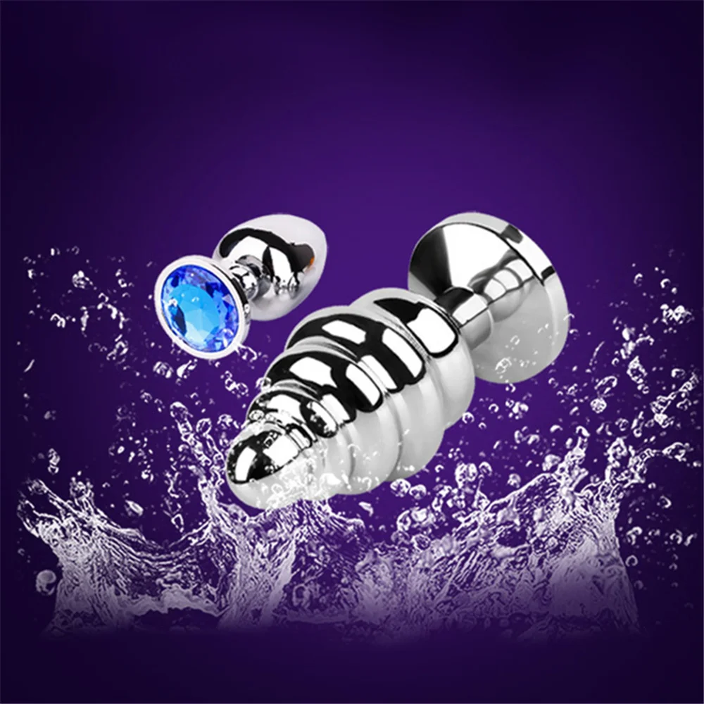 Анальная пробка из нержавеющей стали массажер ануса спиральные бусины