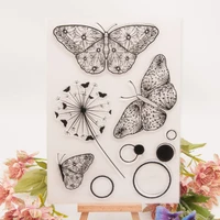 butterfly dandelion transparent silicone stamp cutting diy hand account scrapbook rubber coloring embossed diary decor reusable