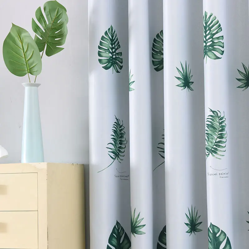 Затемняющие короткие занавески с листьями s для кухни печатные гостиной спальни