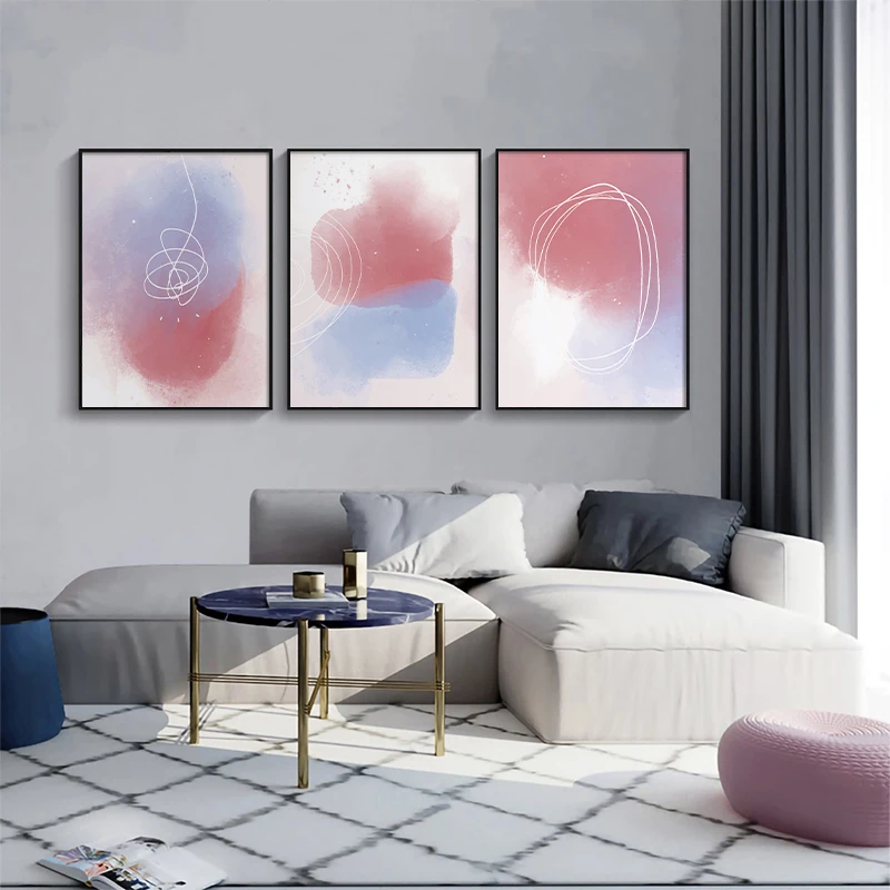 

Abstract Red Blue lines Canvas Nordic Paintings Posters And Prints Living Room Bedroom Wall Art Picture Simple Modern Home Decor