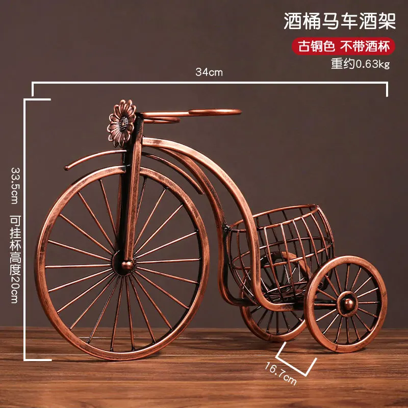 

Creative Retro Iron Motorcycle Tricycle Cup Holder Red Wine Rack Nordic Wind Living Room Wine Cabinet Decoration Wine Rack