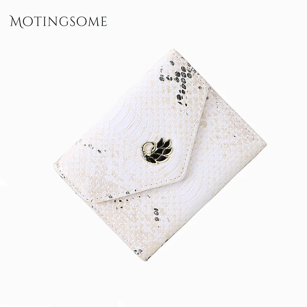 

Fashion Leather Wallet for Women Lovely Swan with Snakeskin Pattern Card Holder Luxury Brand Wallets Designer Purse 2020 New
