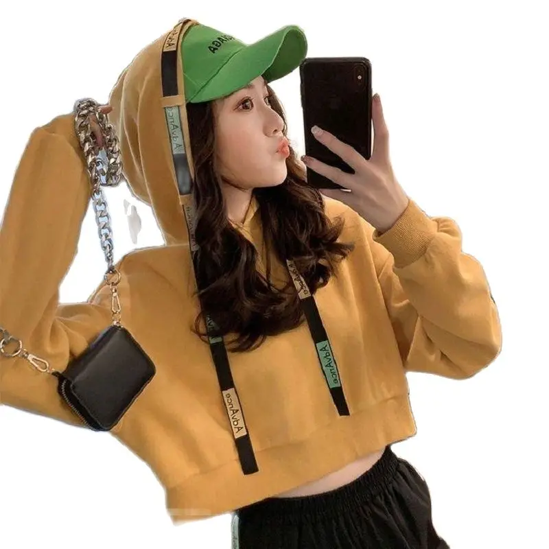 Fashion Tracksuit For Women Autumn 2021 New Korean Student Hooded short sweater casual wild beam pants 2 piece set women |