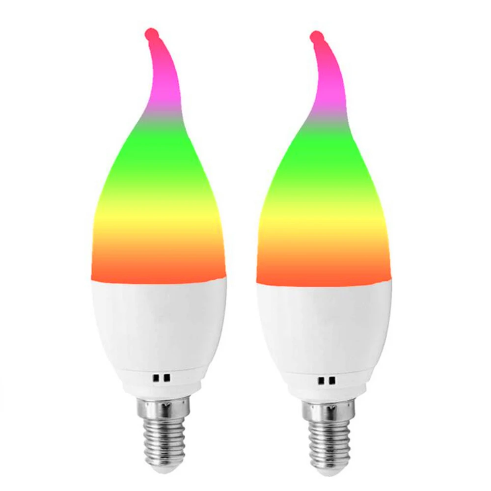 Wifi умная лампа Светодиодная умный дом E14/E27 RGB поддержка Alexa Google IFTTT динамик