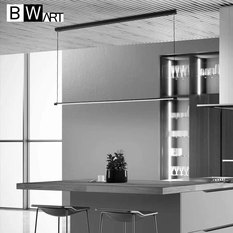 Современный подвесной светодиодный светильник bбородок Минималистичная лампа для офиса кабинета столовой