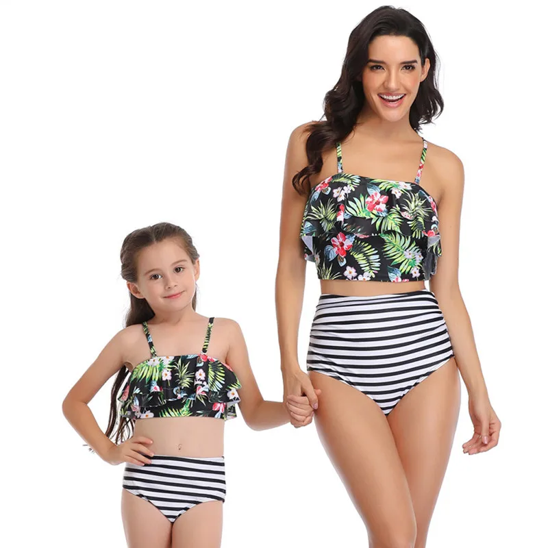 Семейный купальник из двух предметов для мамы и дочки подходящая одежда с