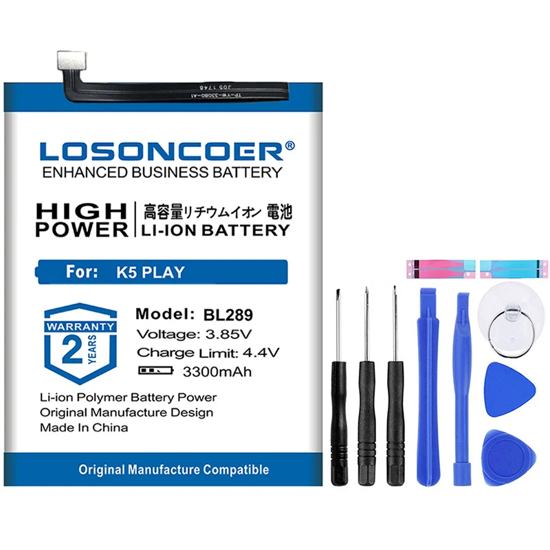 LOSONCOER 3300mAh BL289 батарея хорошего качества для lenovo K5 Play Замена батареи телефона+ Бесплатные инструменты