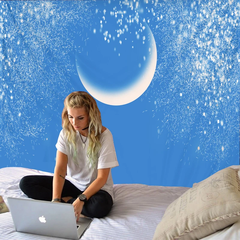 

Blue sky background tapestry digital printing decorative cloth factory direct sales can be customized