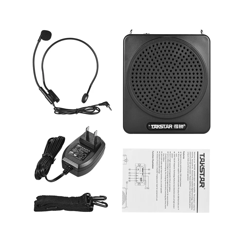 Портативный голосовой усилитель TAKSTAR E180M громкоговоритель мегафон с проводным