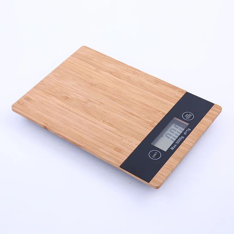 Ультратонкие цифровые кухонные весы MINIFUN с сенсорным экраном Бамбуковая