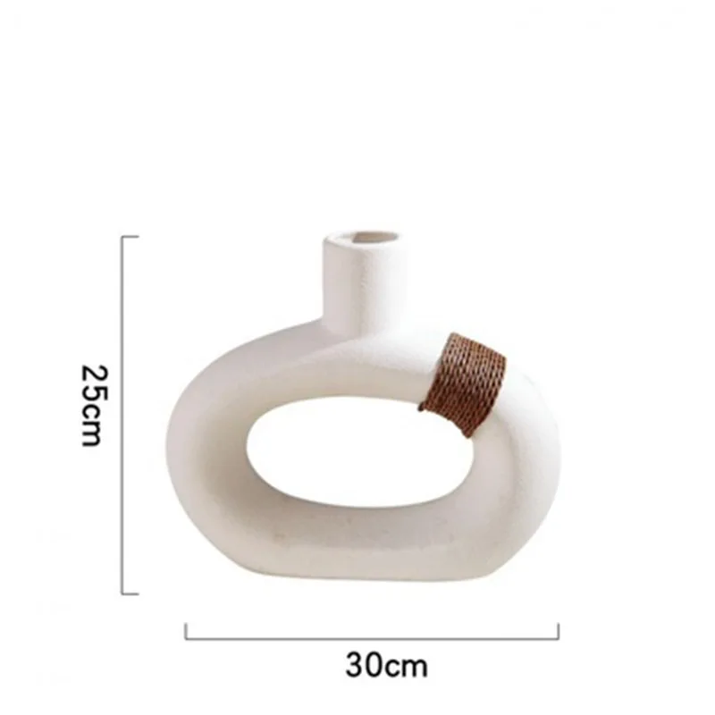 

Nordic Ins Ceramic Vase Simplicity White Ornaments Creative Ceramic Flower Pot Vases Furnishing Articles Home Decoration Craft