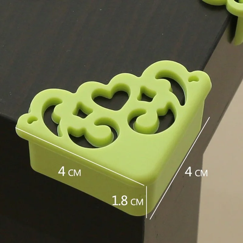 Protector de esquinas de seguridad para beb&eacute;s y ni&ntilde;os, Protector de bordes de seguridad suave con patr&oacute;n de flores huecas, para mesa y escritorio, 4 unids/lote-1