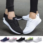 Модные женские теннисные туфли, легкие дышащие женские спортивные туфли, Прогулочные кроссовки, на шнуровке, белые женские уличные повседневные туфли на плоской подошве
