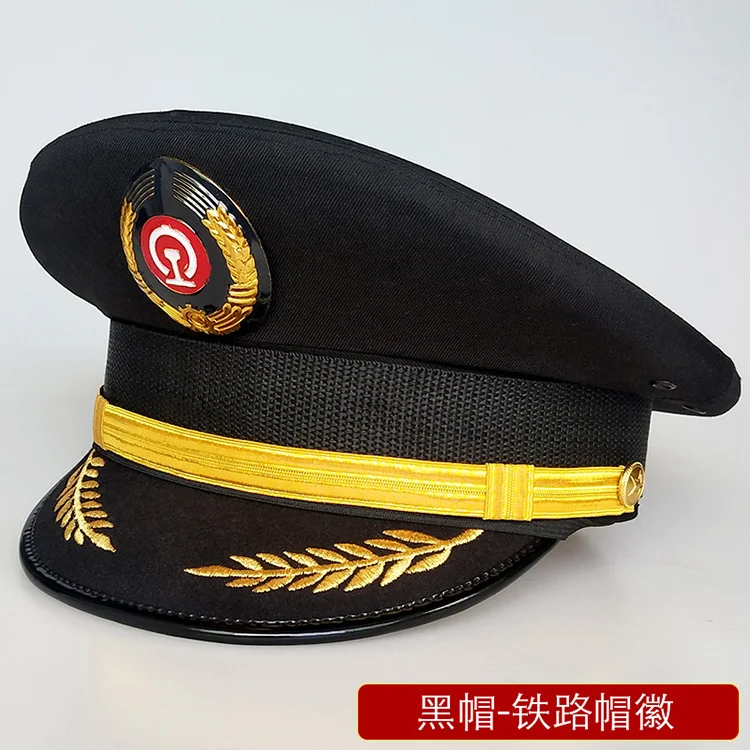 Unisex Flight Airline Captain uniform eaves cap pilot Hat civil aviation cap security  staff Professional headgear railway cap