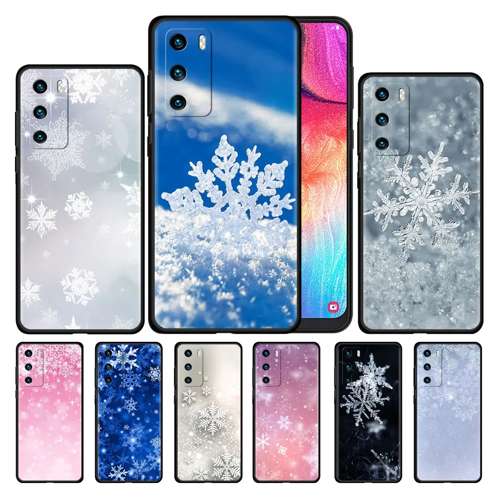 

Case For Huawei P30 P Smart Z P40 Lite E Y7 Y6 2019 P20 Silicone for Honor 8X Play 9A 30i 9X Pro Cover Christmas Snow