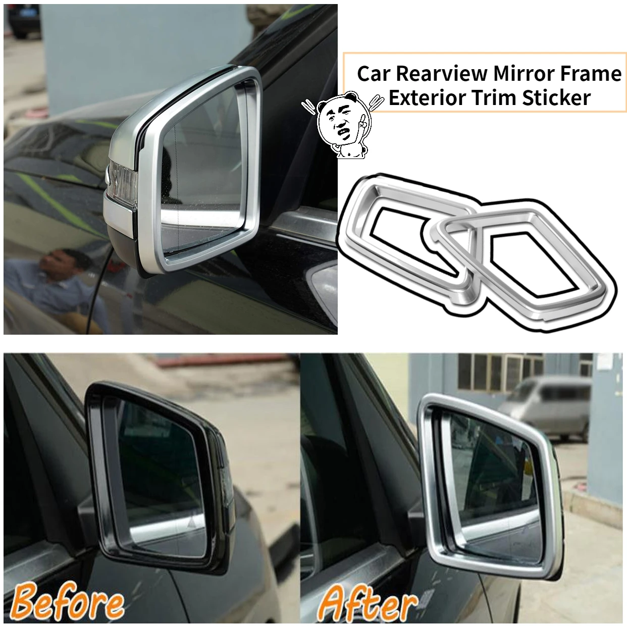 2 шт. ABS Хромированная Автомобильная рамка зеркала заднего вида внешняя отделка