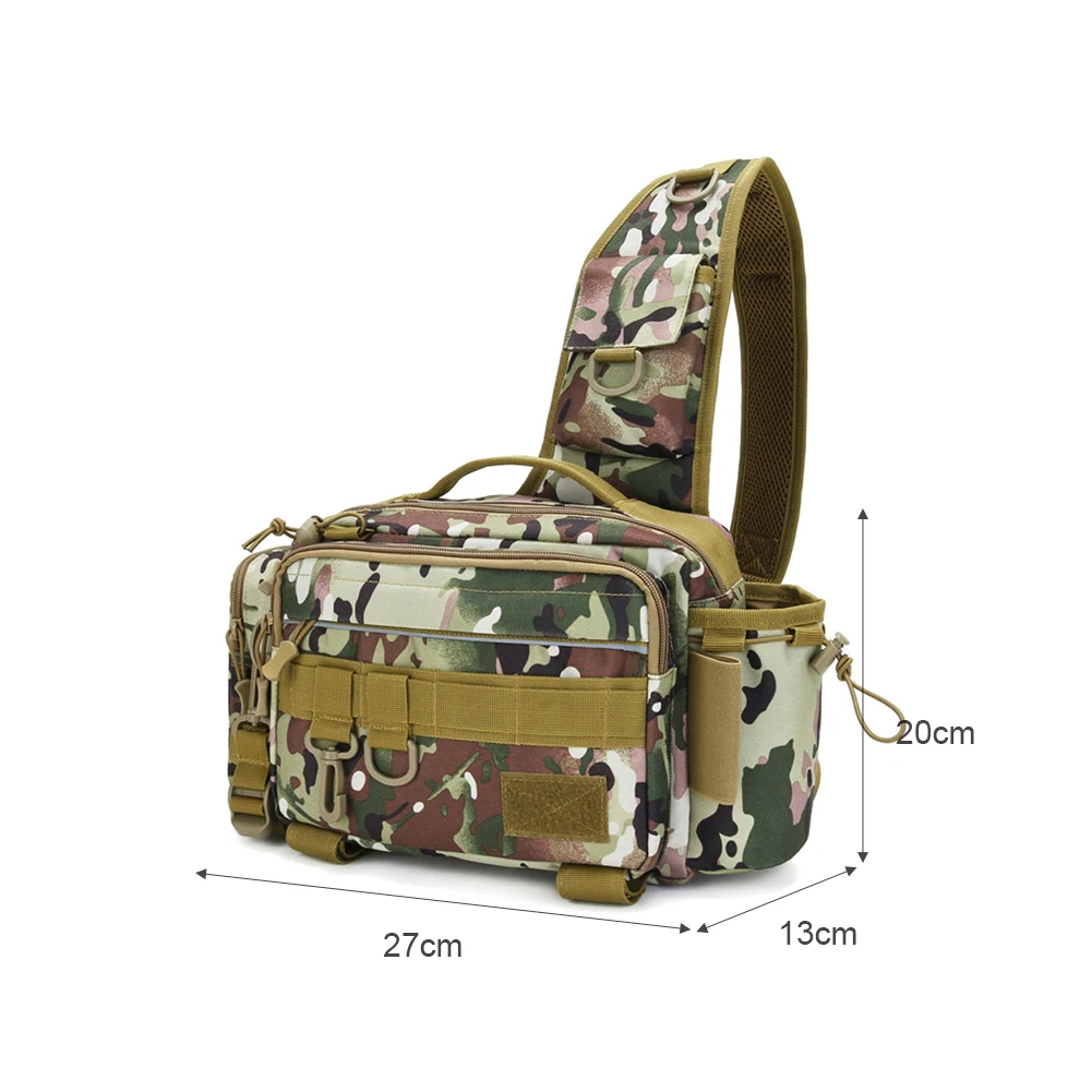 Fishing Waist Tackle Bag Shoulder Crossbody Lure Line Hook Swivel Fanny Packs Military Shoulder Backpack Rucksacks for Camping