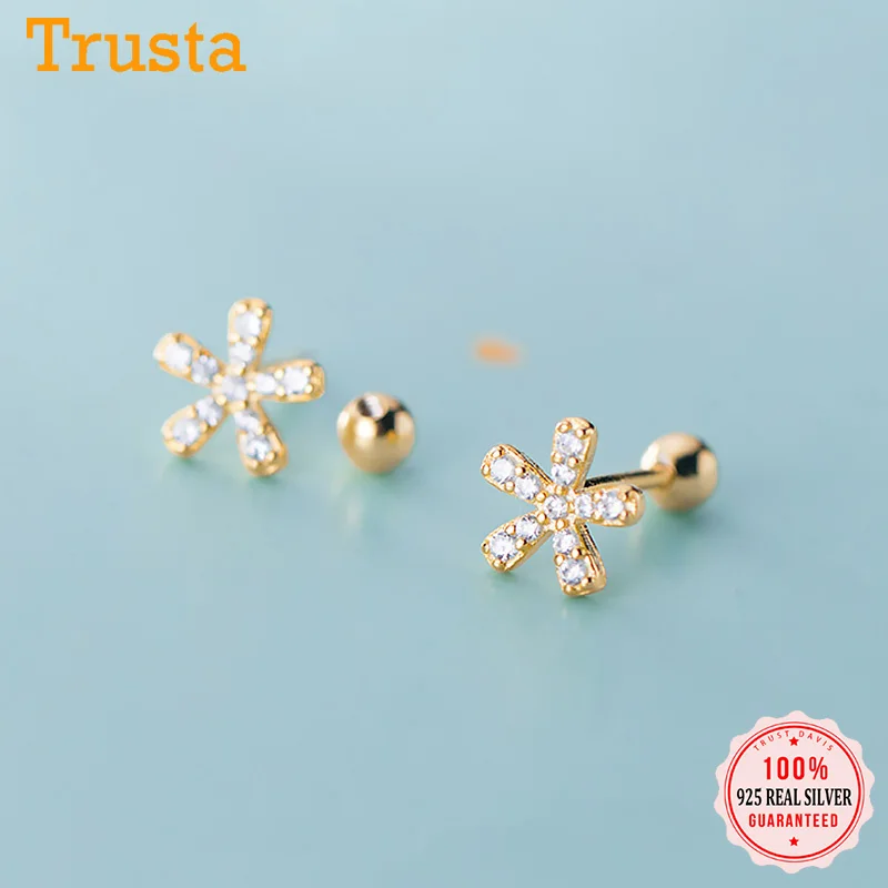 Женские серьги-гвоздики из серебра 925 пробы с фианитом | Украшения и аксессуары