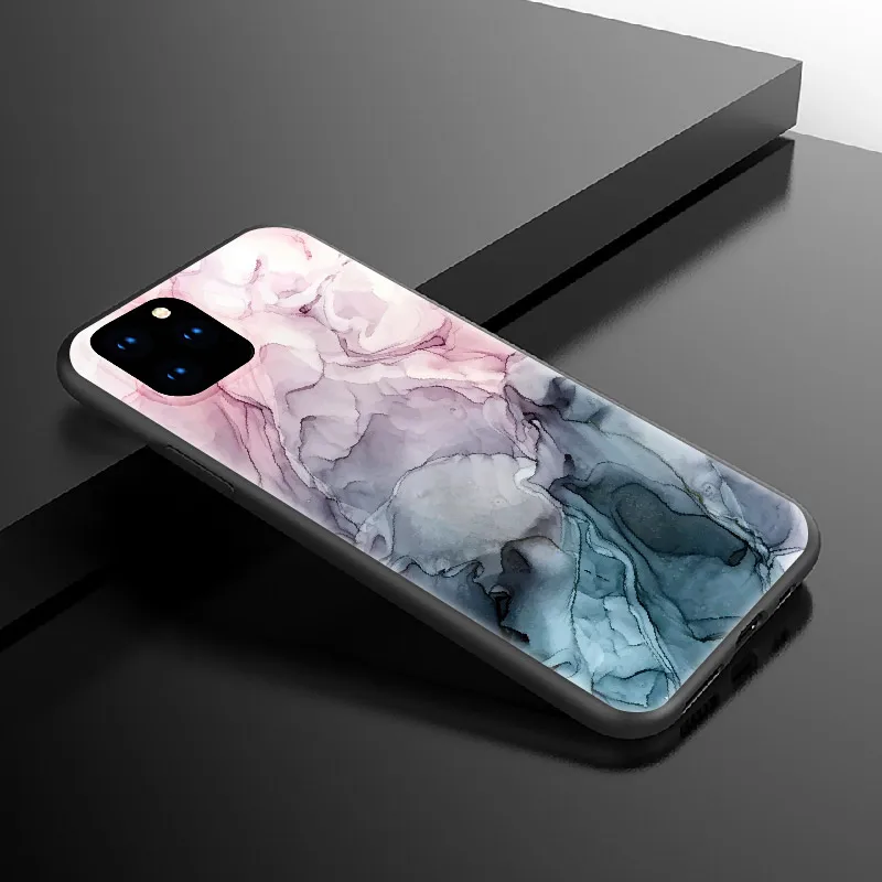 Мраморный ананас мягкий силиконовый черный чехол для телефона Funda iPhone 11 12 Pro Max X XS