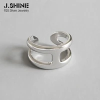 jshine korean japanese style h shaped 925 sterling silver rings for women wide open finger ring wedding rings fine jewelry