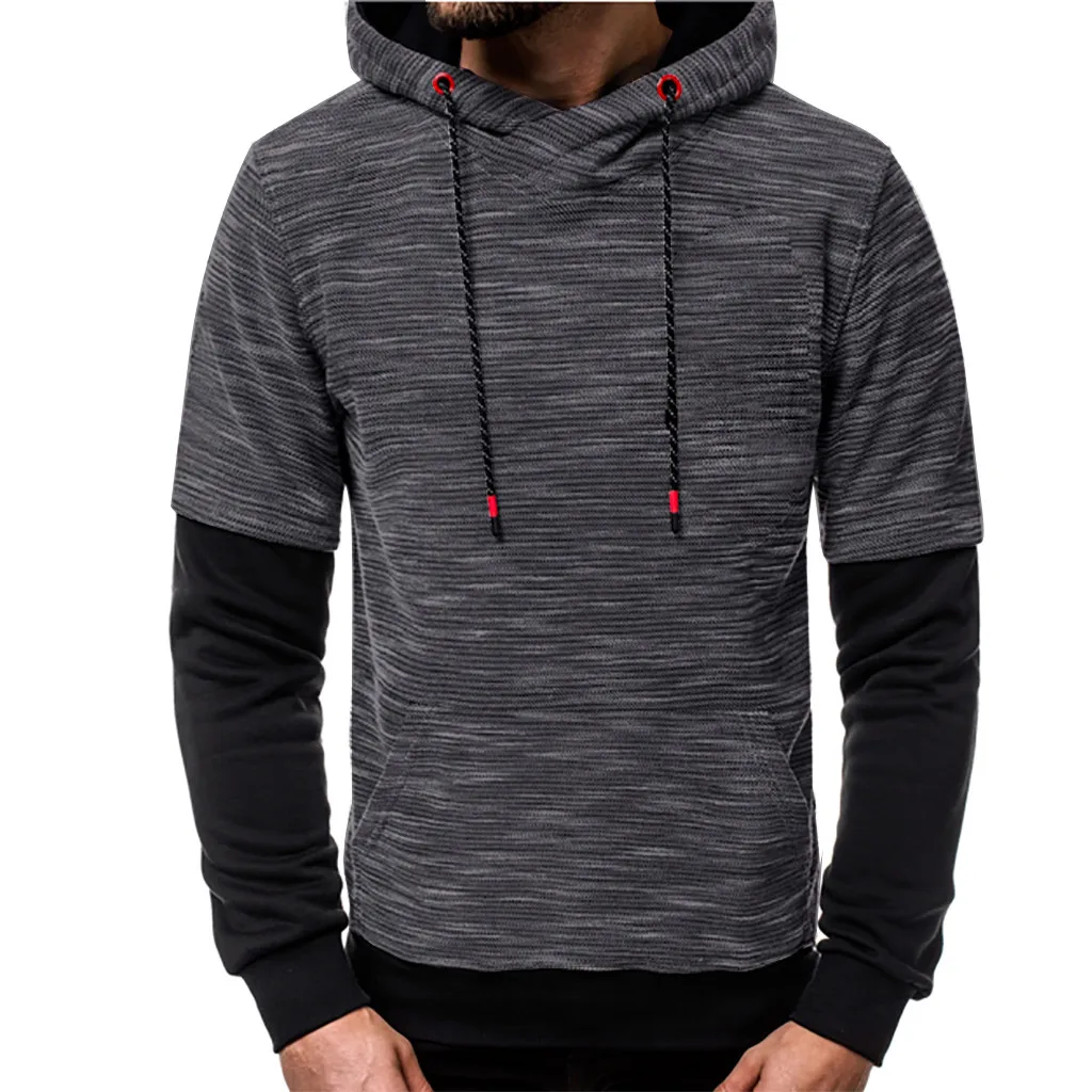 3 вида цветов Мужская рубашка с длинным рукавом и капюшоном - Цена: 1 763,27 руб.