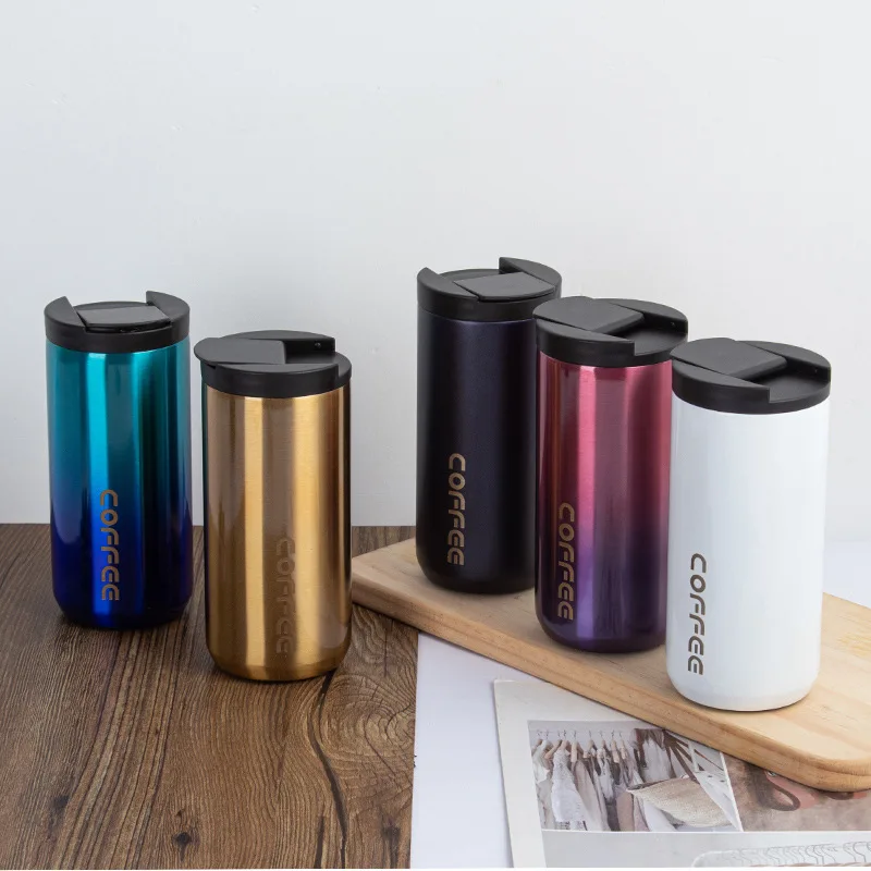 

Кофейная чашка градиентного цвета из нержавеющей стали, вакуумная изоляция, портативная бутылка для воды