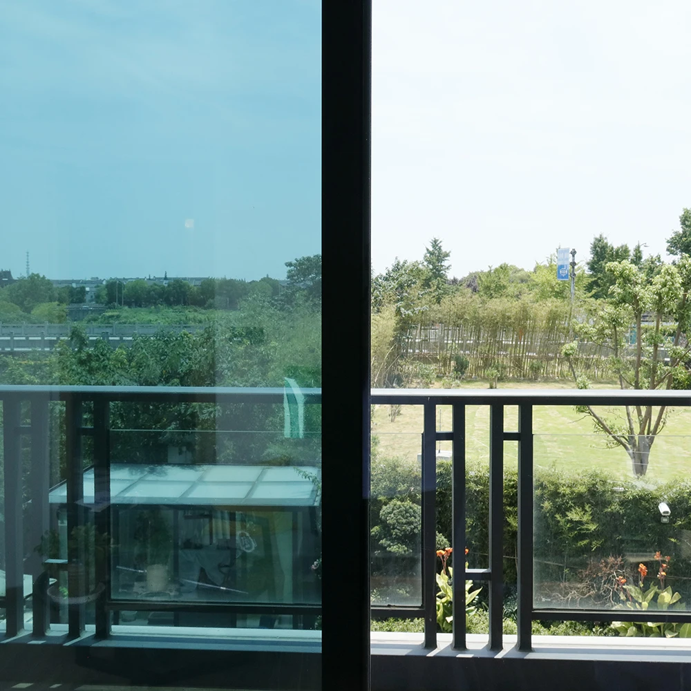 Зеленая и серебристая отражающая оконная пленка одностороннее зеркало