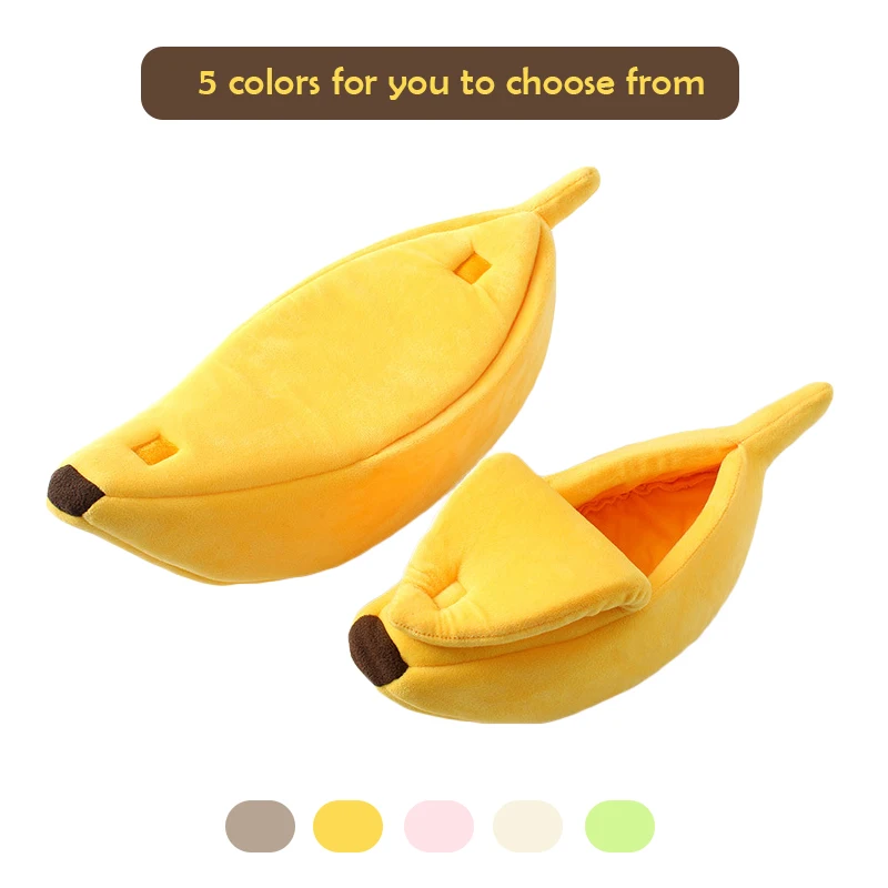 HOOPET Кошка Кровать Дом Уютный милый банан щенок Подушка Питомник теплая