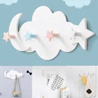 Настенный дверной крючок с облаком, звездой, Луной