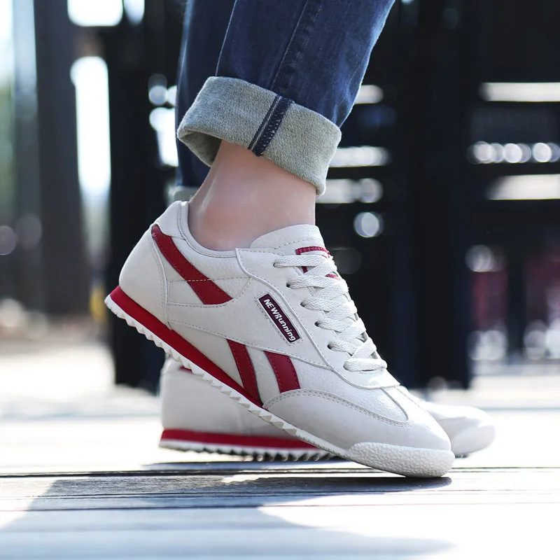 

Comemore Grey Leather Man Sneakers Men Sport Shoes Woman Running Shoes For Men Light Weight Men's Sports Shoes Athletic