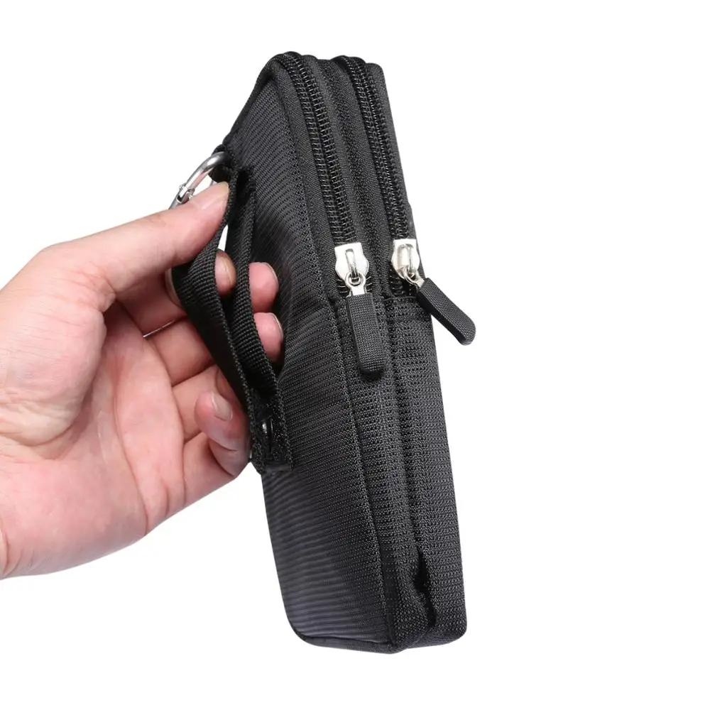 Нейлоновая двойная кобура для телефона чехол сотового держатель ремня мужской