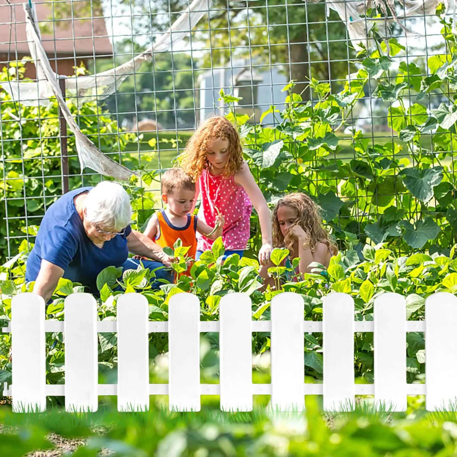 

50X30cm Decor White fence Garden lawn decoration fence indoor outdoor villa campus yard DIY Baffle Garden Fence Occlude