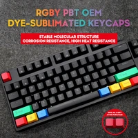pbt mechanical keyboard keycaps oem profile rgby 12 keys for cherry gk61 anne pro 2 sk61 pc gamer