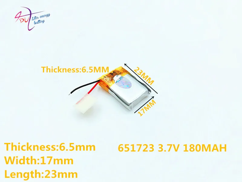 Полимерный литий ионный/литий ионный аккумулятор 3 7 в 180 мАч 651723 651525 для GPS mp3 mp4 mp5