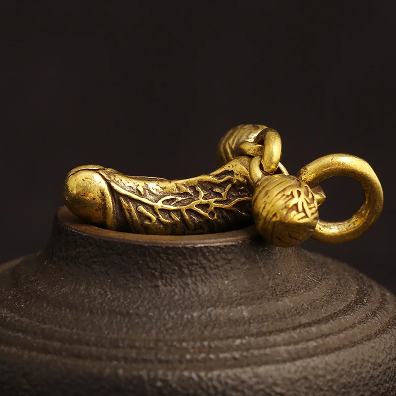 Креативная латунная подвеска на мужской пенис брелок веселая имитация цыпленка