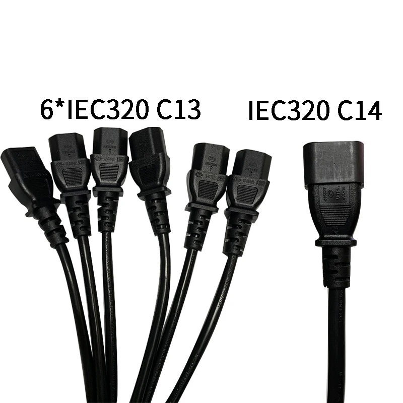 1 5 м Φ * C13 IEC320 C14 штекер к 6 Женский Удлинительный Кабель питания Шнур 3*0 75 мм