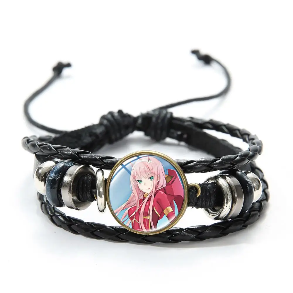 Аниме-фигурка DARLING In The FRANXX Косплей-браслет Zero Two Hiro стеклянный фото купол плетеный
